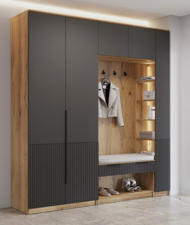 Модульная прихожая ТИФФАНИ-3 с фрезеровкой — Аэлита