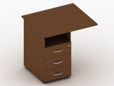 Тумба приставная с 3 ящиками и замком, крышка 800 &mdash; Аэлита