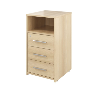 Тумба приставная с нишей Канцлер, 3 ящика с замком 404х446х750 — Аэлита