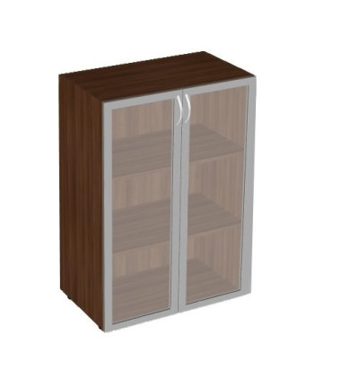 Шкаф со стеклом &quot;сатин&quot; в алюмин. раме 800x450x1177 — Аэлита