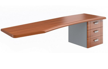 Тумба приставная к столу с 3 ящиками СТ-1.0 с удлиненным топом &mdash; Аэлита