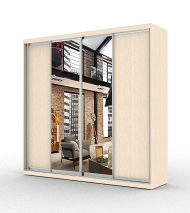 Шкаф-купе четырехдверный с комбинированными дверями (модель 4.2.1, 4.2.2) — Аэлита