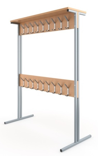 Вешалка напольная 2-сторонняя 1200*550*1600 на 18 мест &mdash; Аэлита