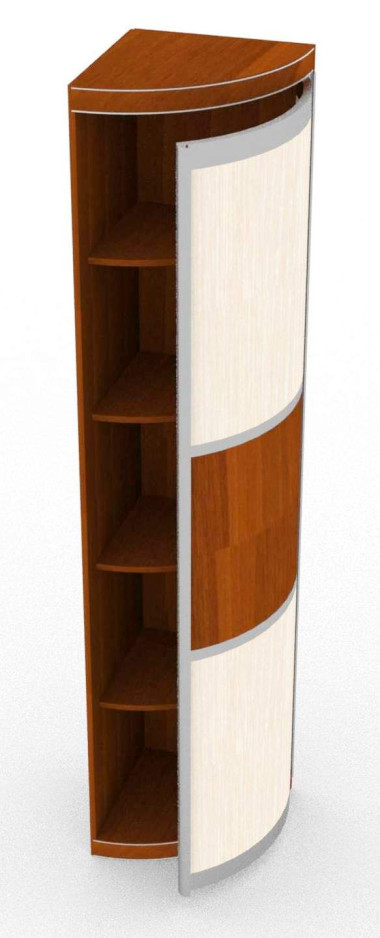 Радиусный угловой элемент с распашной дверью ассиметричный  — Аэлита