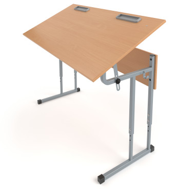 Стол (Парта) ученический 2-местный рег с регул.высоты и угла наклона столешницы 0-30 (75) градусов &mdash; Аэлита