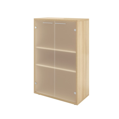 Шкаф ДБ49 Дублин низкий  со стеклом сатин 800х400х1250(ДБ23+ДБ45С*2+ДБ48*2)  — Аэлита