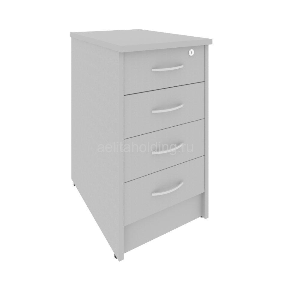 Тумба 412*600*750 приставная с 4 ящиками (с замком) Рива 