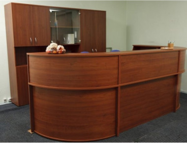 Стойка ресепшн Эдем 3000х1600х900*h1170 ОРЕХ — Аэлита